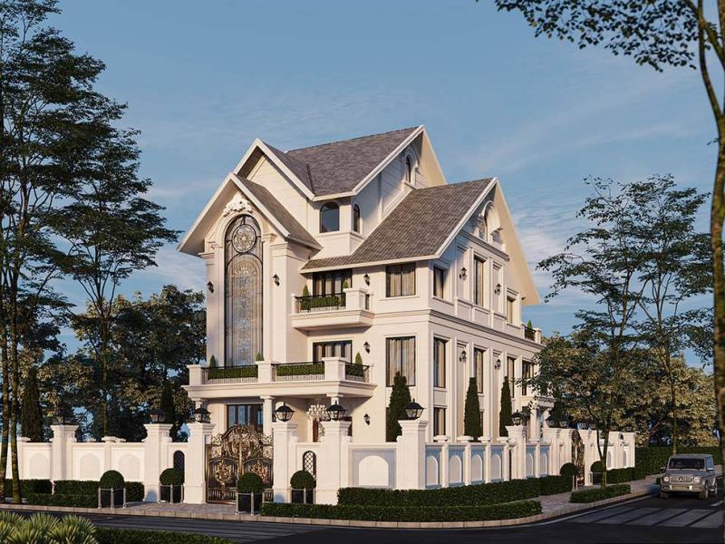 Phối cảnh mẫu thiết kế biệt thự Pháp 3 tầng Hải Phòng ấn tượng Phối cảnh mẫu thiết kế biệt thự Pháp 3 tầng Hải Phòng ấn tượng