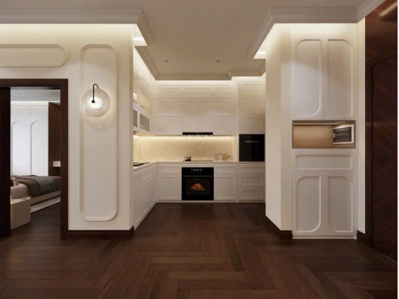 Tủ bếp gỗ tự nhiên
