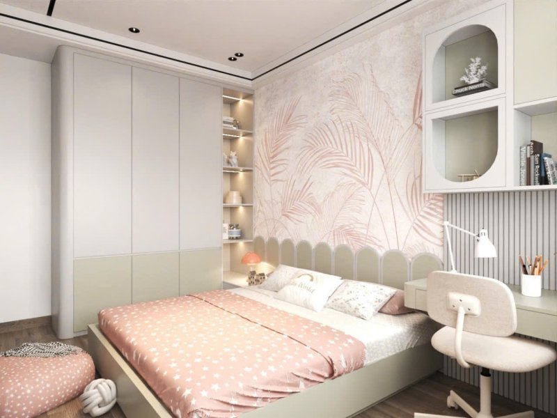 Giường ngủ cao cấp màu be